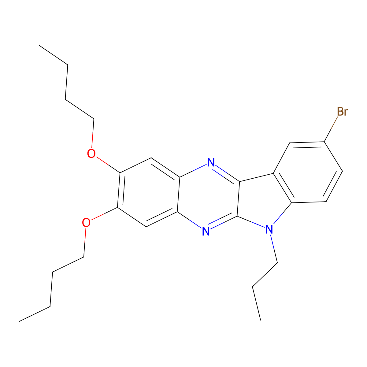 9-bromo-2,3-dibutoxy-6-propyl-6H-indolo[2,3-b]quinoxaline molecular structure, CAS 372502-84-6
