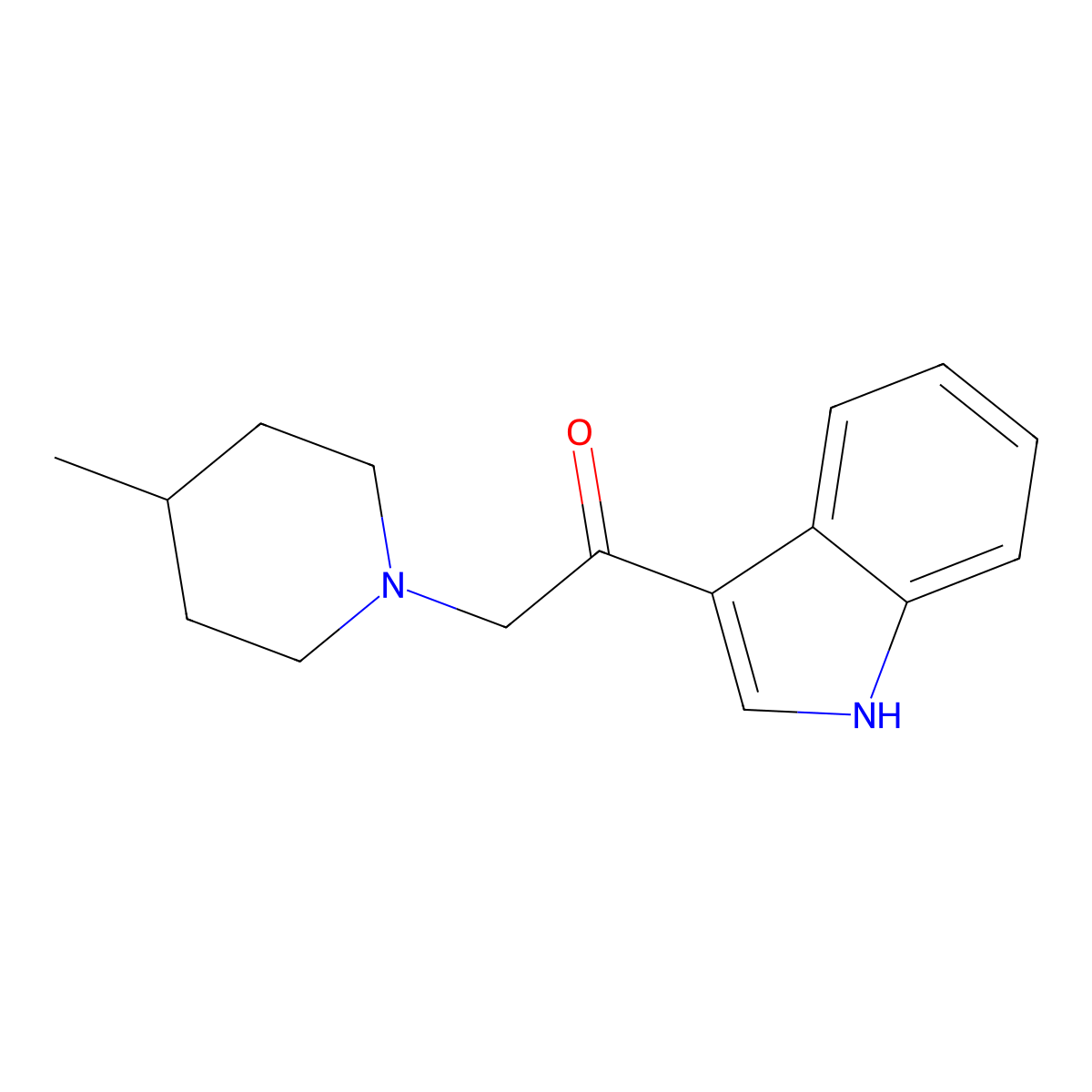 1-(1H-indol-3-yl)-2-(4-methylpiperidin-1-yl)ethanone molecular structure, CAS 372502-89-1
