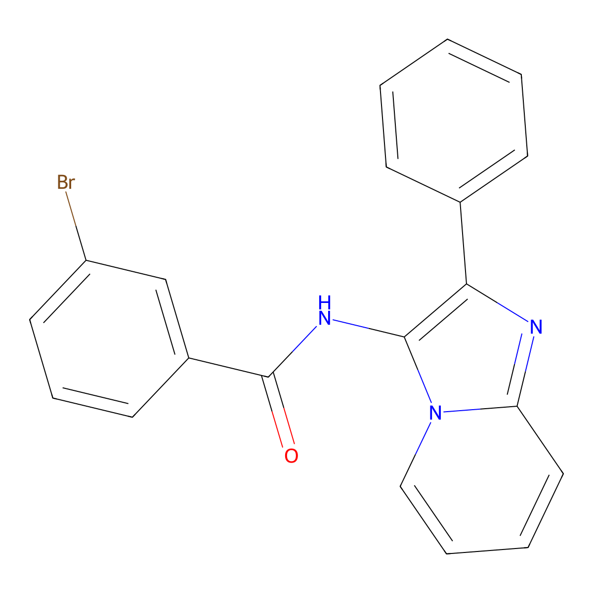 3-Bromo-N-{2-phenylimidazo[1,2-A]pyridin-3-YL}benzamide molecular structure, CAS 372503-01-0
