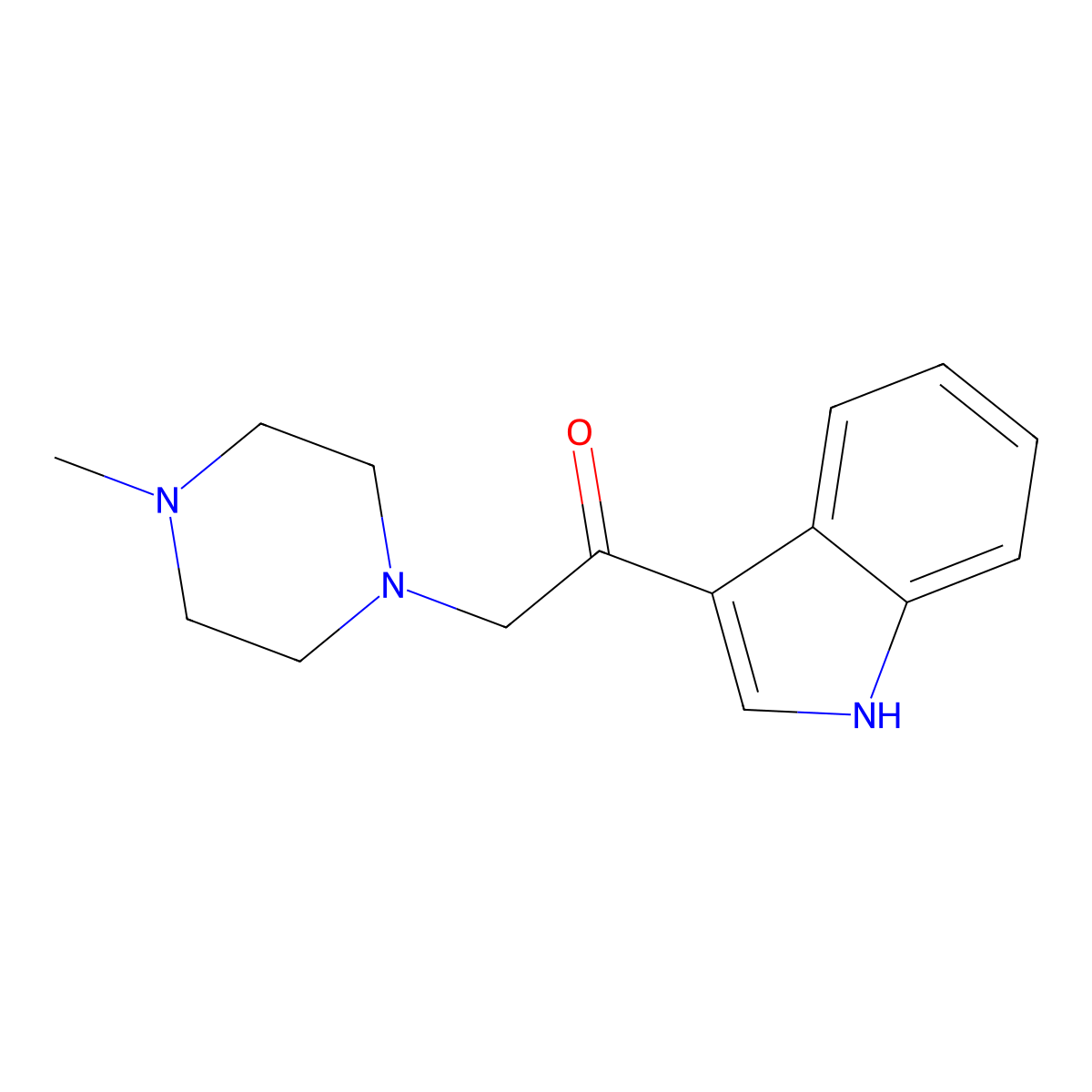 1-(1H-indol-3-yl)-2-(4-methylpiperazin-1-yl)ethanone molecular structure, CAS 372503-38-3