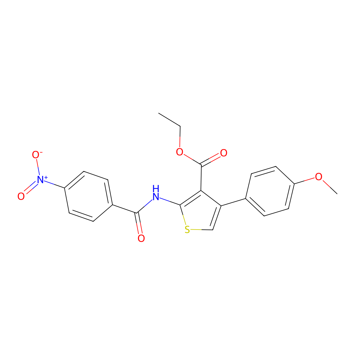 Ethyl 4-(4-methoxyphenyl)-2-[(4-nitrobenzoyl)amino]thiophene-3-carboxylate molecular structure, CAS 372503-55-4