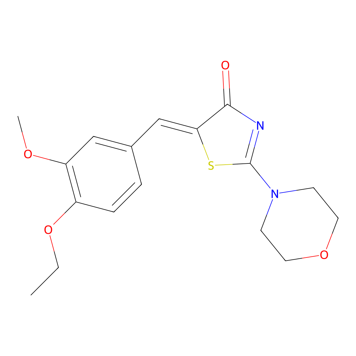 5-[(4-Ethoxy-3-methoxyphenyl)methylene]-2-(4-morpholinyl)-4(5H)-thiazolone molecular structure, CAS 372503-67-8