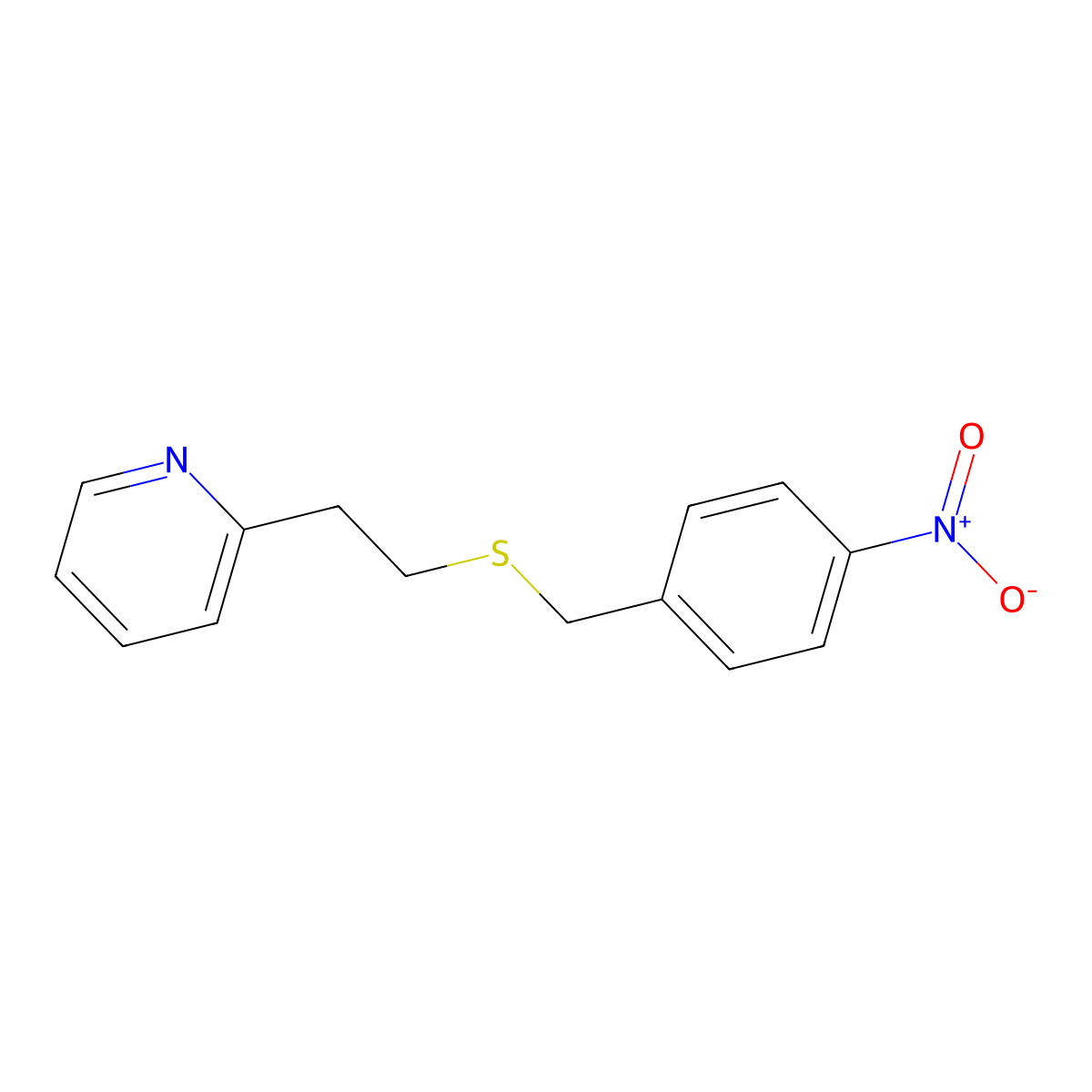 2-[2-[(4-Nitrophenyl)methylsulfanyl]ethyl]pyridine molecular structure, CAS 372503-88-3