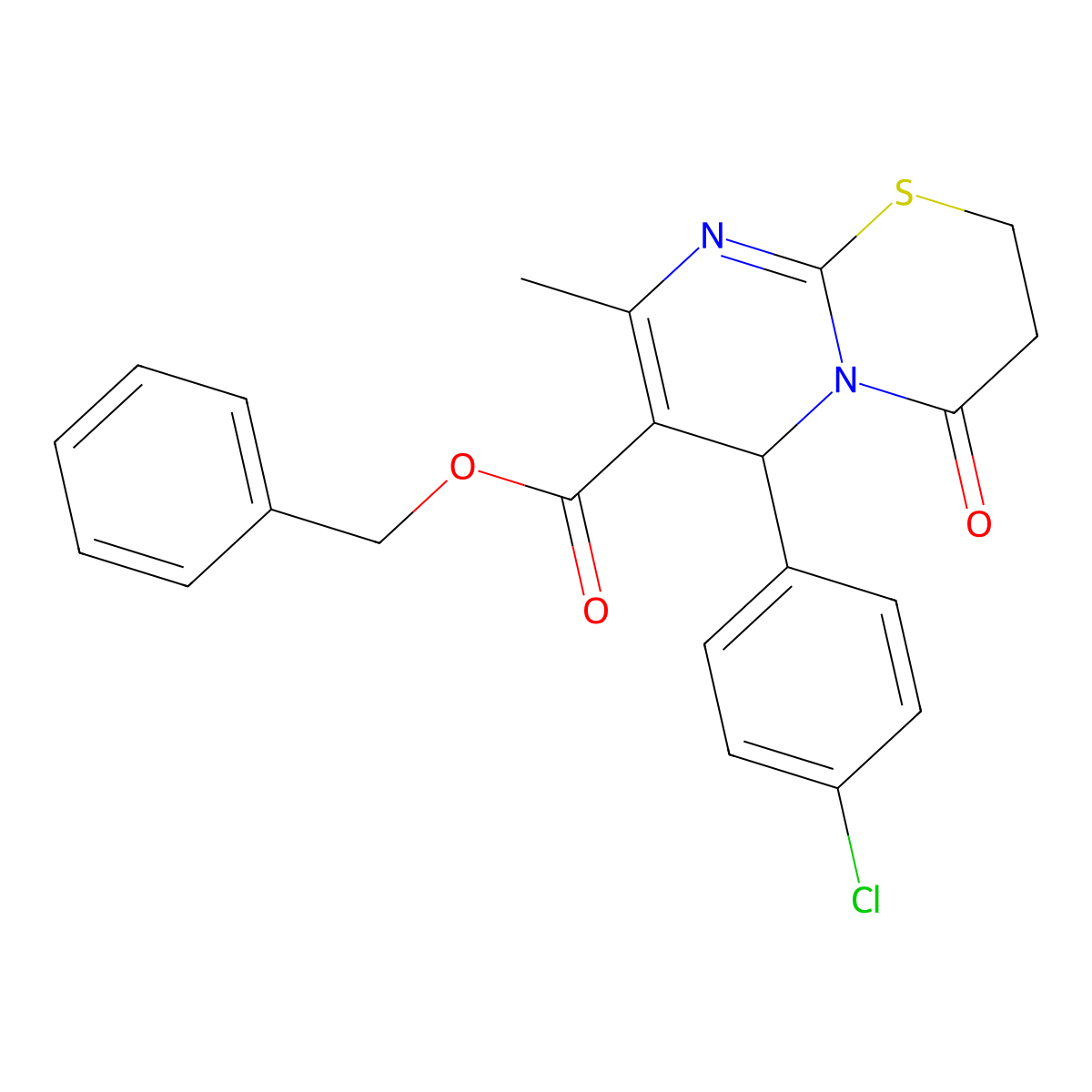benzyl 6-(4-chlorophenyl)-8-methyl-4-oxo-3,4-dihydro-2H,6H-pyrimido[2,1-b][1,3]thiazine-7-carboxylate molecular structure, CAS 372503-94-1