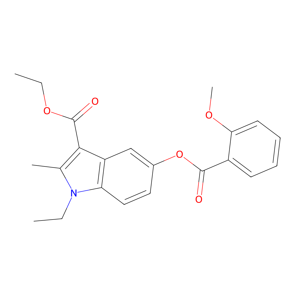 ethyl 1-ethyl-5-(2-methoxybenzoyloxy)-2-methyl-1H-indole-3-carboxylate molecular structure, CAS 372504-44-4