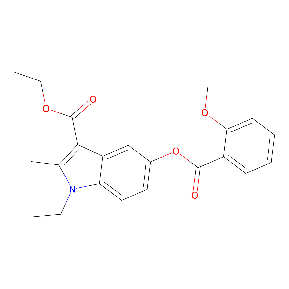 ethyl 1-ethyl-5-(2-methoxybenzoyloxy)-2-methyl-1H-indole-3-carboxylate molecular structure, CAS 372504-44-4