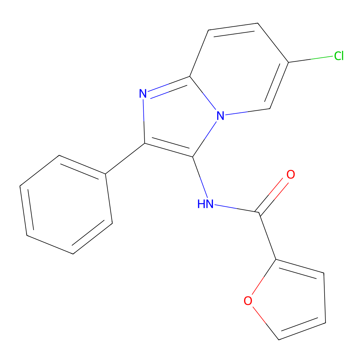 N-(6-chloro-2-phenylimidazo[1,2-a]pyridin-3-yl)furan-2-carboxamide molecular structure, CAS 372506-48-4