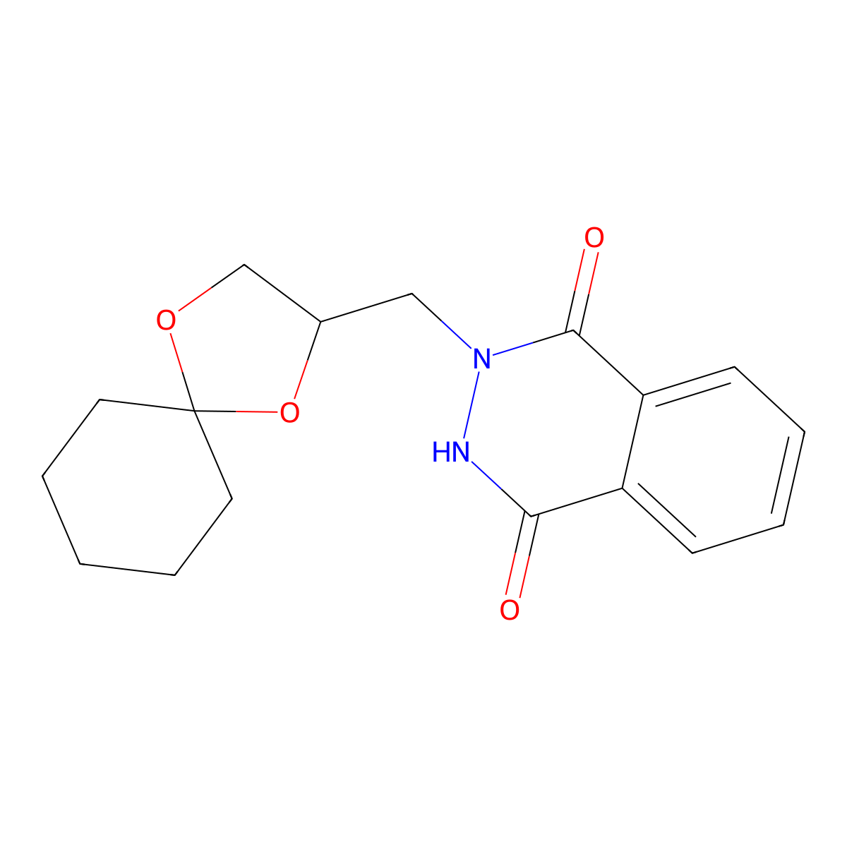 3-(1,4-dioxaspiro[4.5]decan-3-ylmethyl)-2H-phthalazine-1,4-dione molecular structure, CAS 372506-58-6