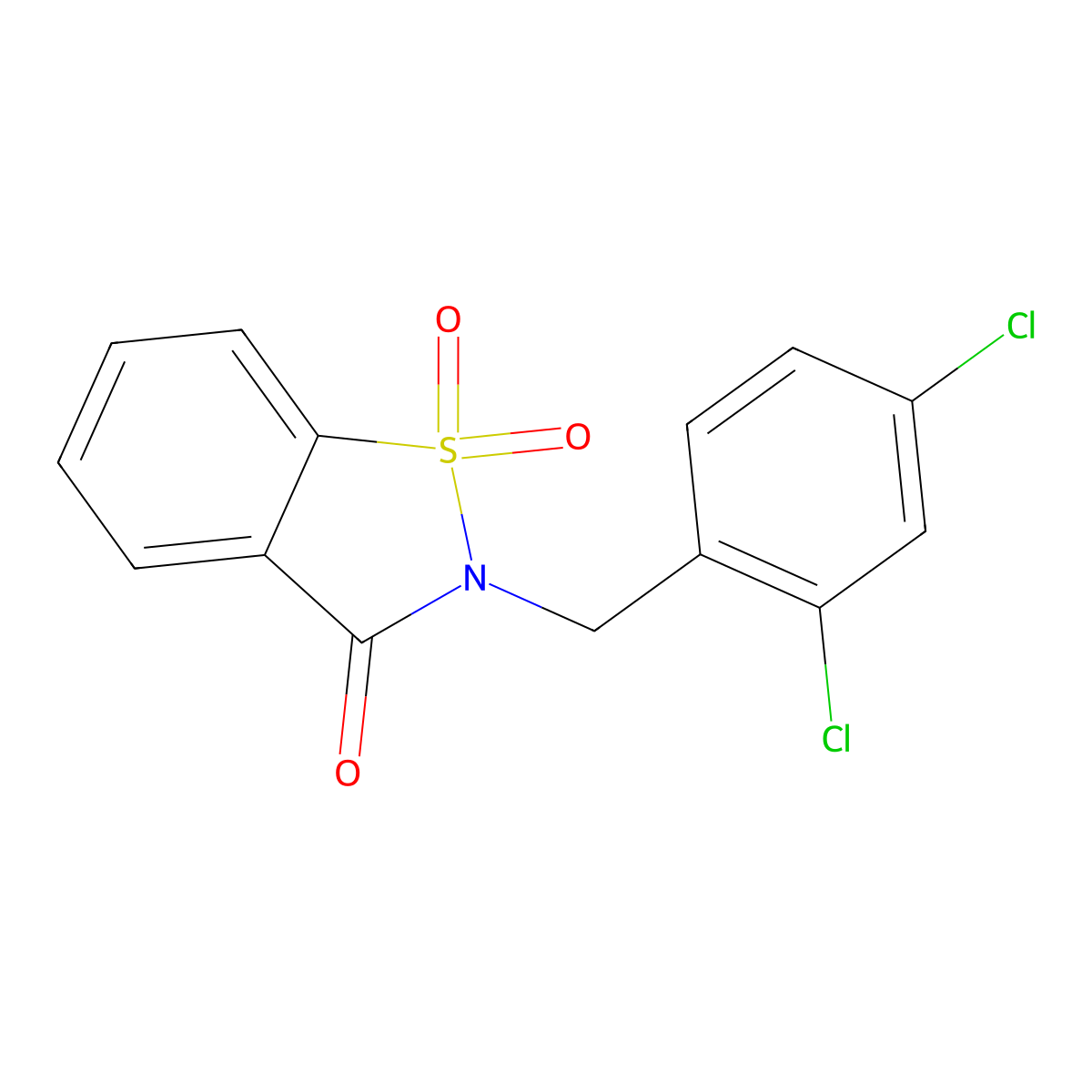 2-(2,4-dichlorobenzyl)-1,2-benzothiazol-3(2H)-one 1,1-dioxide molecular structure, CAS 372506-97-3