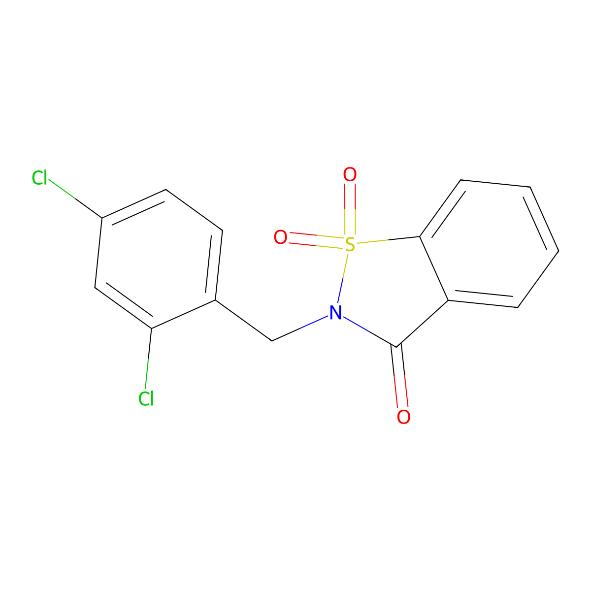 2-(2,4-dichlorobenzyl)-1,2-benzothiazol-3(2H)-one 1,1-dioxide molecular structure, CAS 372506-97-3