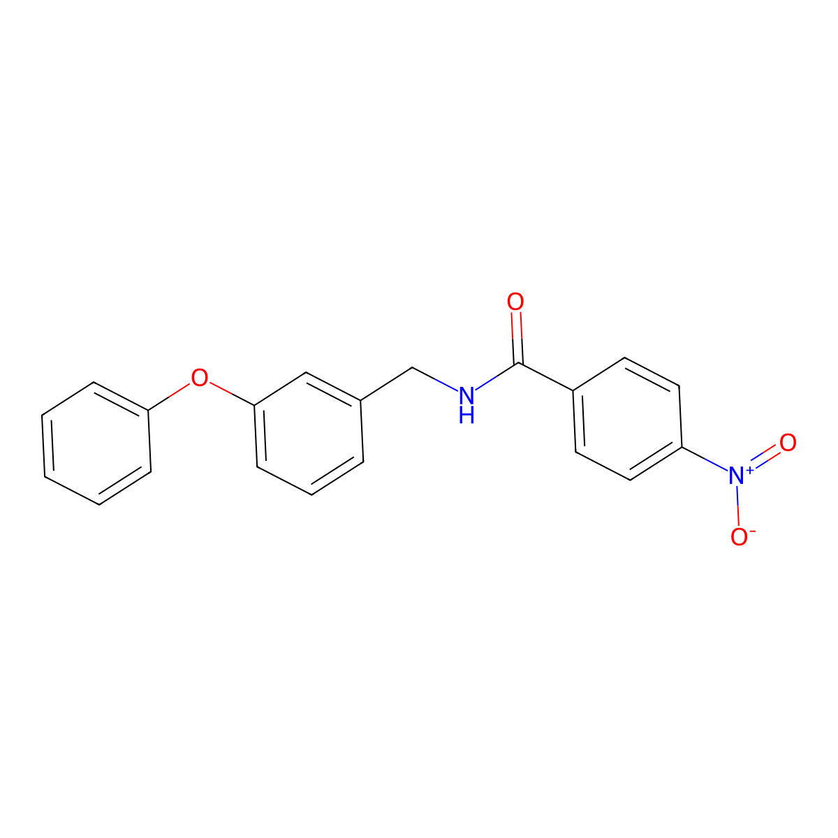 4-nitro-N-[(3-phenoxyphenyl)methyl]benzamide molecular structure, CAS 372507-74-9