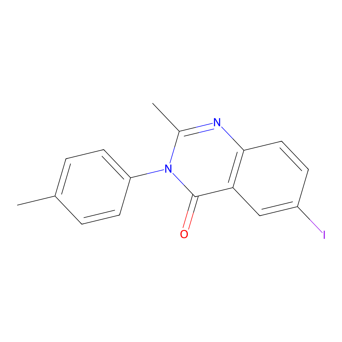 6-Iodo-2-methyl-3-(4-methylphenyl)quinazolin-4-one molecular structure, CAS 372508-25-3