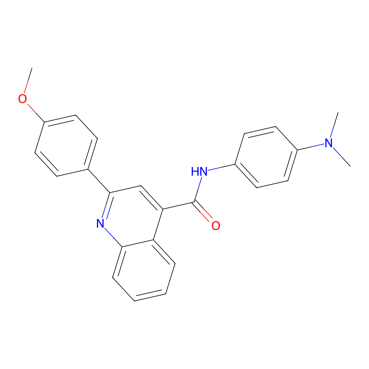 N-[4-(dimethylamino)phenyl]-2-(4-methoxyphenyl)quinoline-4-carboxamide molecular structure, CAS 372508-86-6