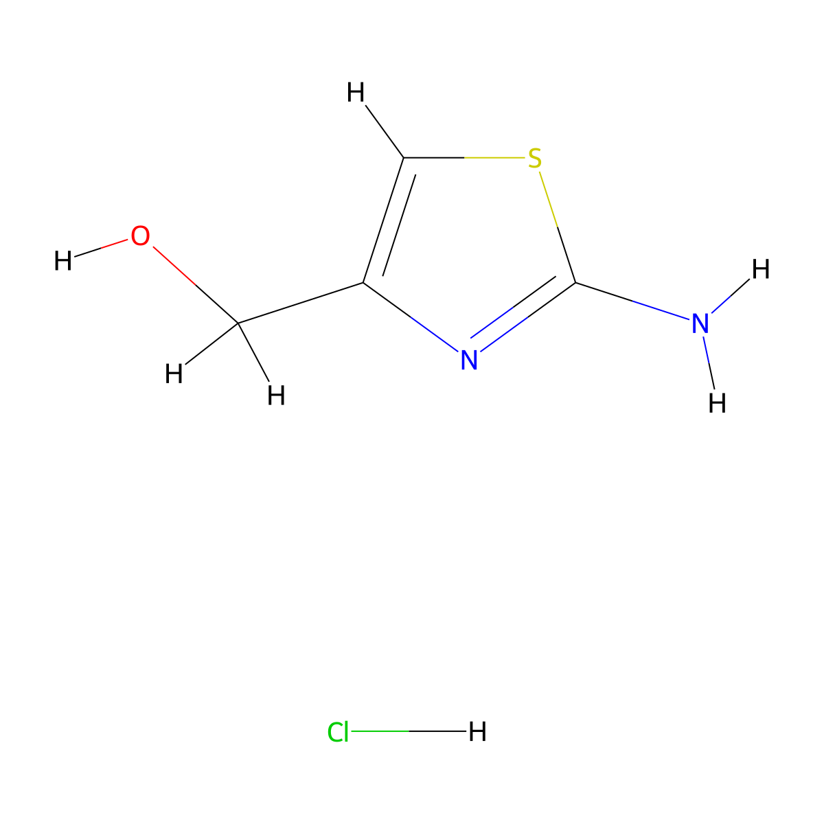 (2-Amino-1,3-thiazol-4-yl)methanol hydrochloride molecular structure, CAS 372509-58-5
