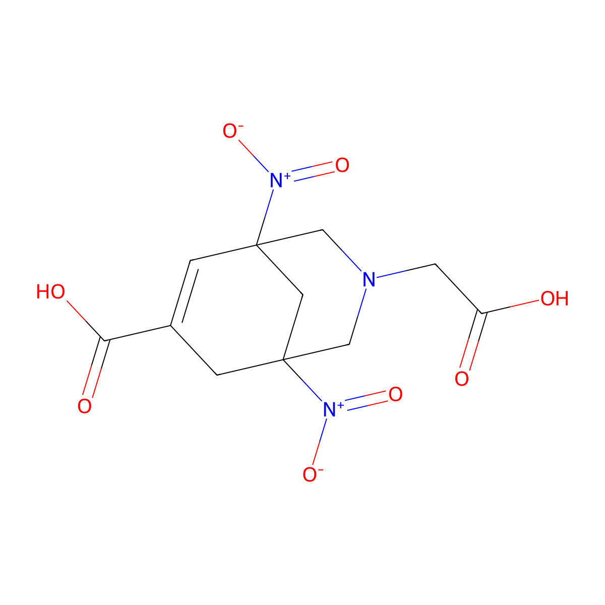3-(Carboxymethyl)-1,5-dinitro-3-azabicyclo[3.3.1]non-6-ene-7-carboxylic acid molecular structure, CAS 372518-44-0
