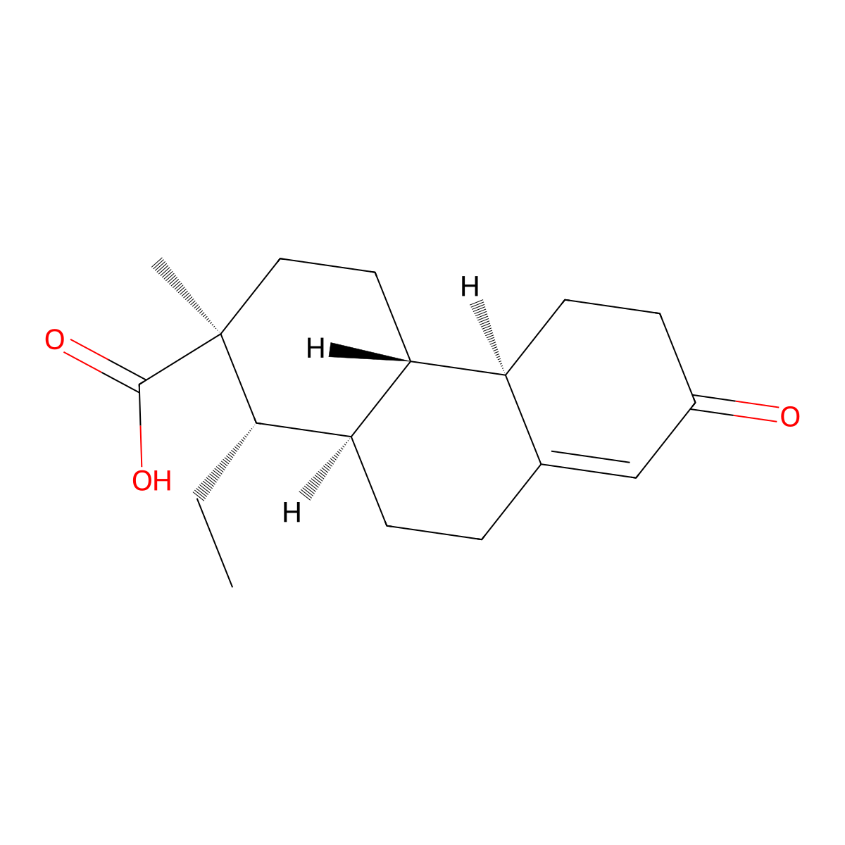 (1s,2s,4As,4br,10ar)-1-ethyl-2-methyl-7-oxo-1,2,3,4,4a,4b,5,6,7,9,10,10a-dodecahydrophenanthrene-2-carboxylic acid molecular structure, CAS 3727-71-7
