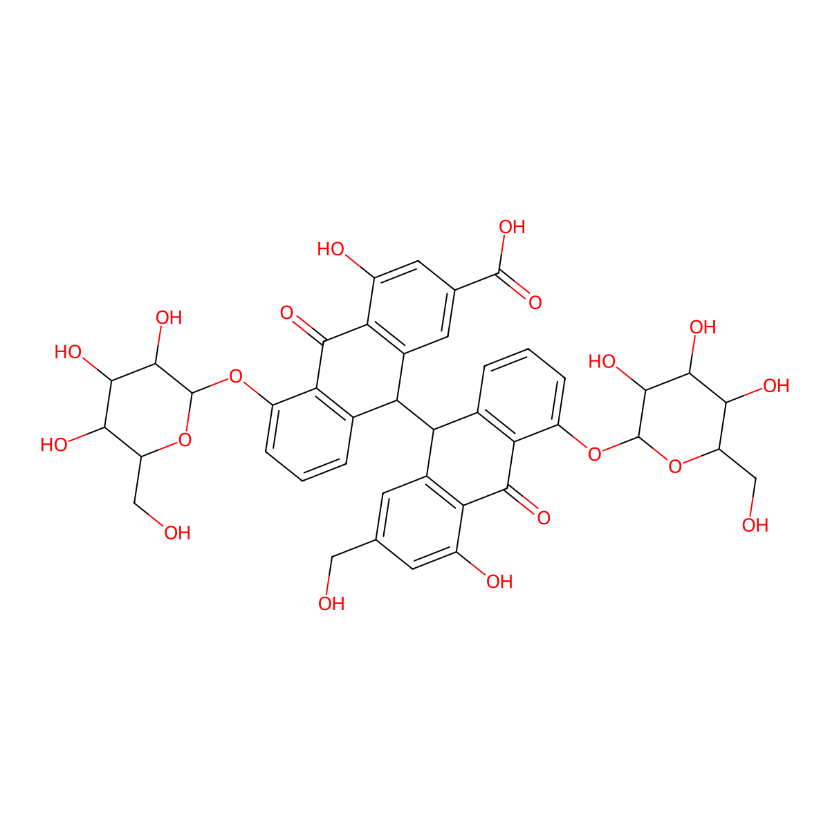 Sennoside D molecular structure, CAS 37271-17-3