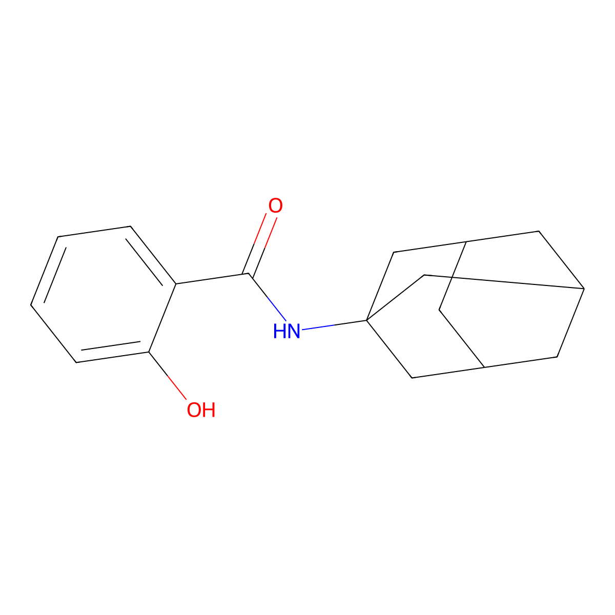 N-1-adamantyl-2-hydroxybenzamide molecular structure, CAS 3728-06-1
