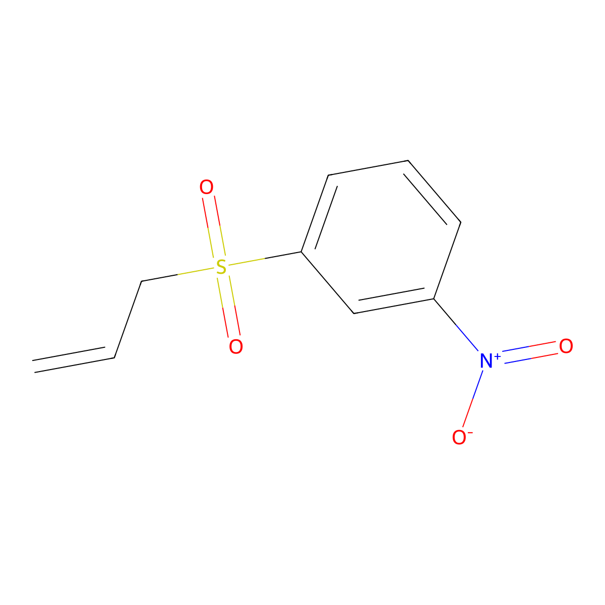 1-Nitro-3-(prop-2-ene-1-sulfonyl)benzene molecular structure, CAS 3729-41-7