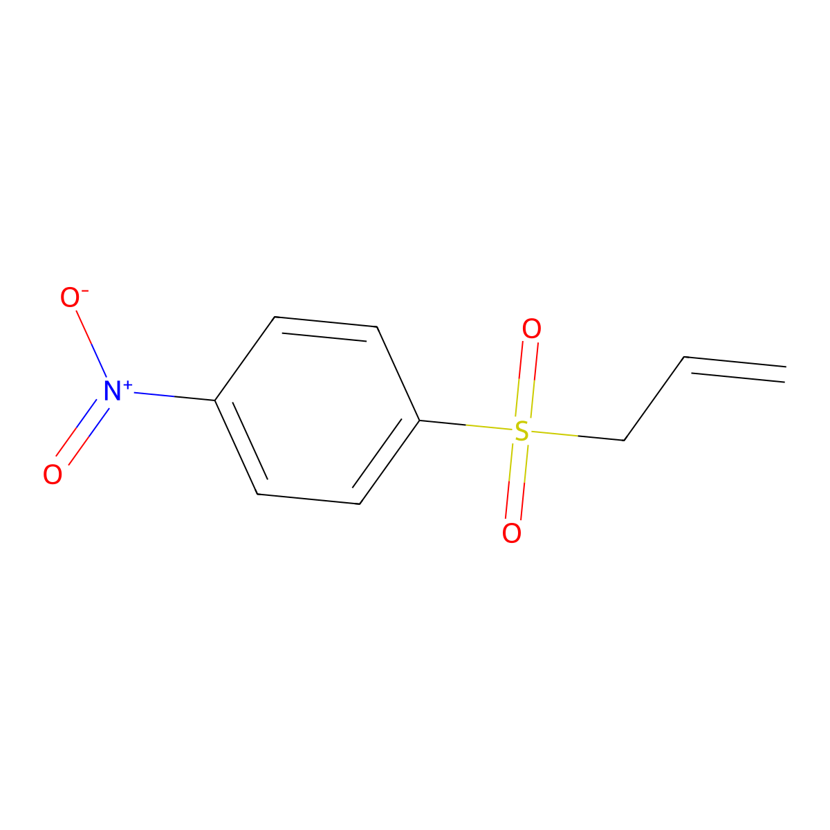 Benzene, 1-nitro-4-(2-propenylsulfonyl)- molecular structure, CAS 3729-43-9
