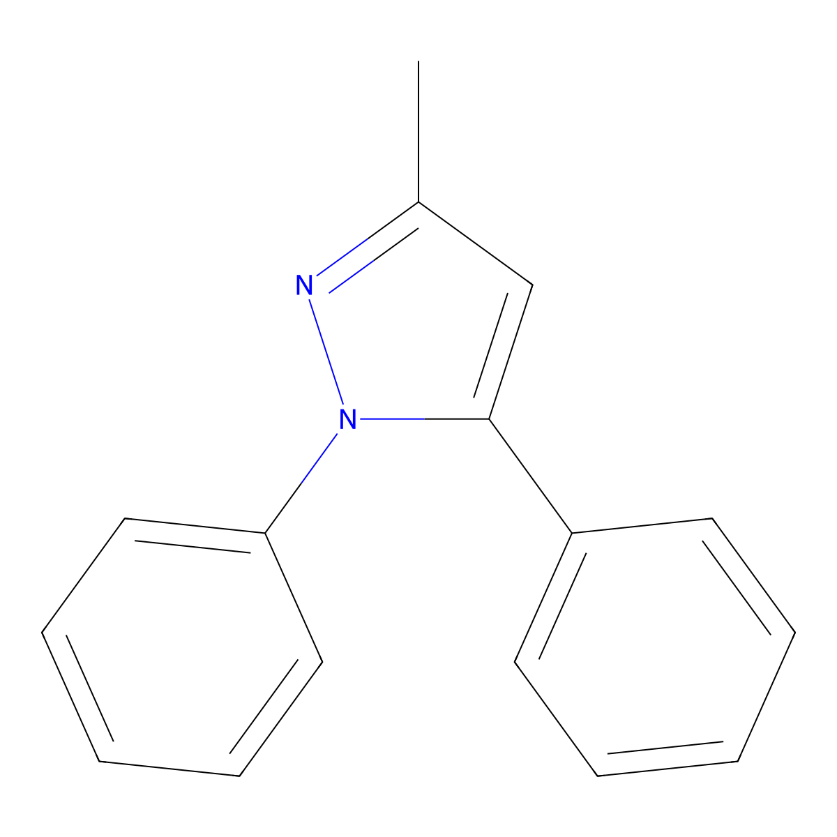1,5-Diphenyl-3-methyl-1H-pyrazole molecular structure, CAS 3729-90-6