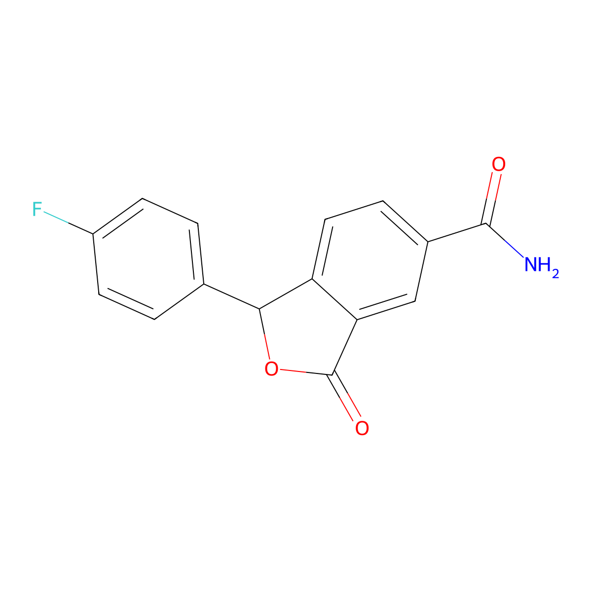 1-(4-Fluorophenyl)-3-oxo-1,3-dihydroisobenzofuran-5-carboxamide molecular structure, CAS 372941-46-3
