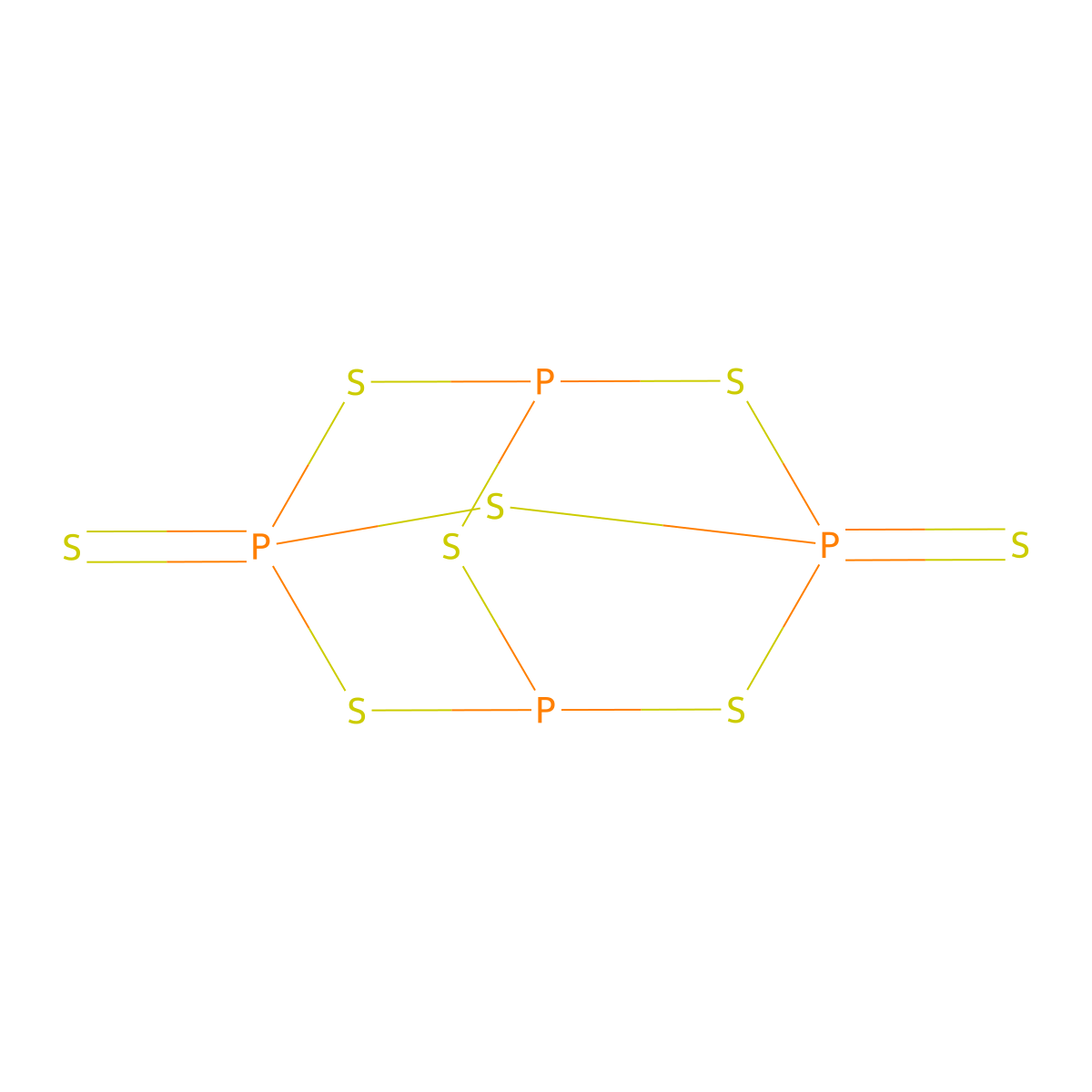 Tetraphosphorus octasulfide molecular structure, CAS 37295-14-0