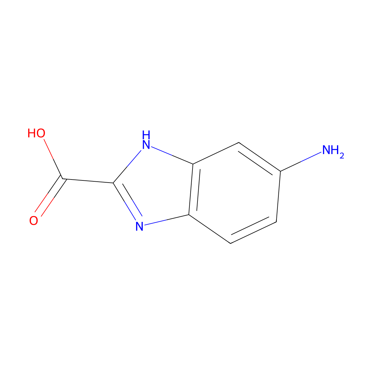 5-Amino-1H-benzo[D]imidazole-2-carboxylic acid molecular structure, CAS 372953-13-4