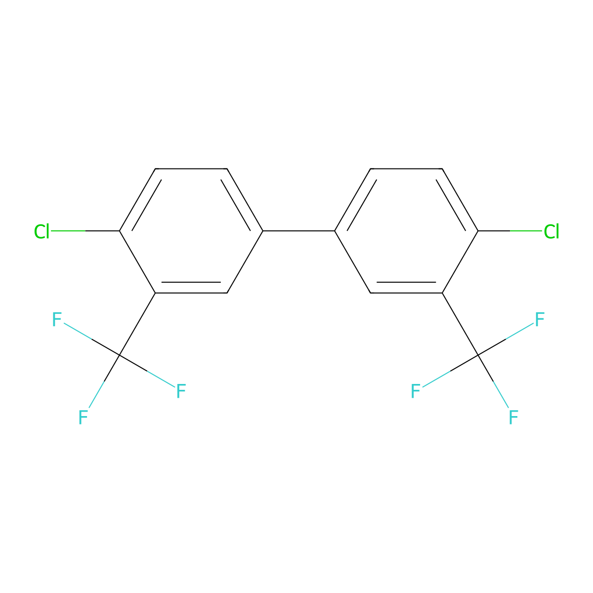 4,4'-Dichloro-3,3'-bis(trifluoromethyl)-1,1'-biphenyl molecular structure, CAS 372956-43-9