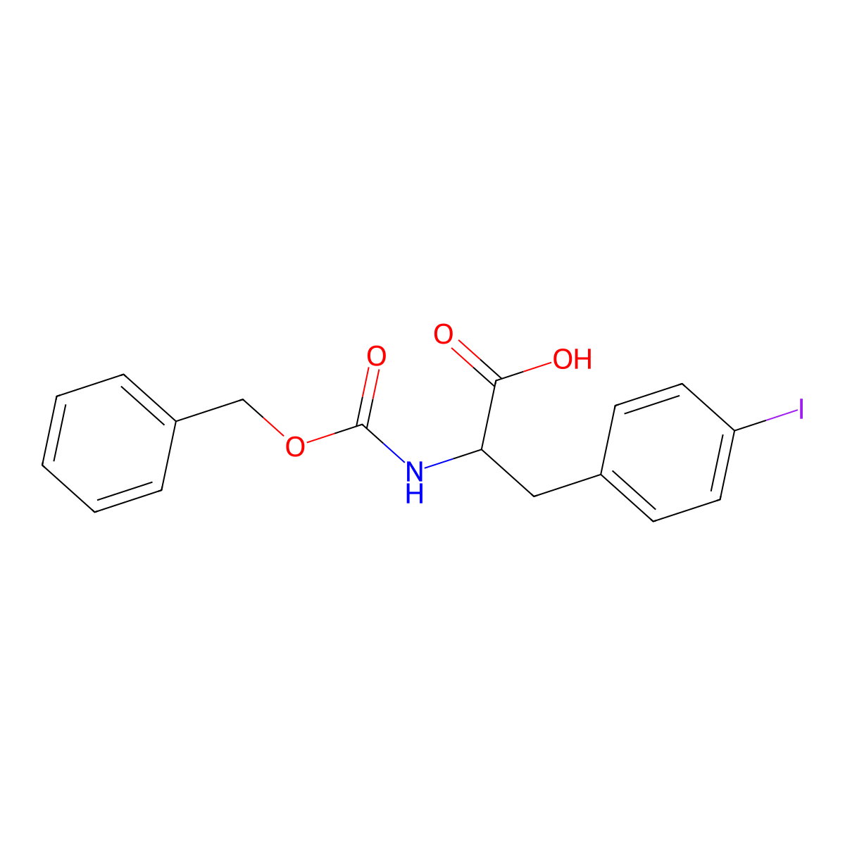 (2R)-2-{[(benzyloxy)carbonyl]amino}-3-(4-iodophenyl)propanoic acid molecular structure, CAS 372967-47-0
