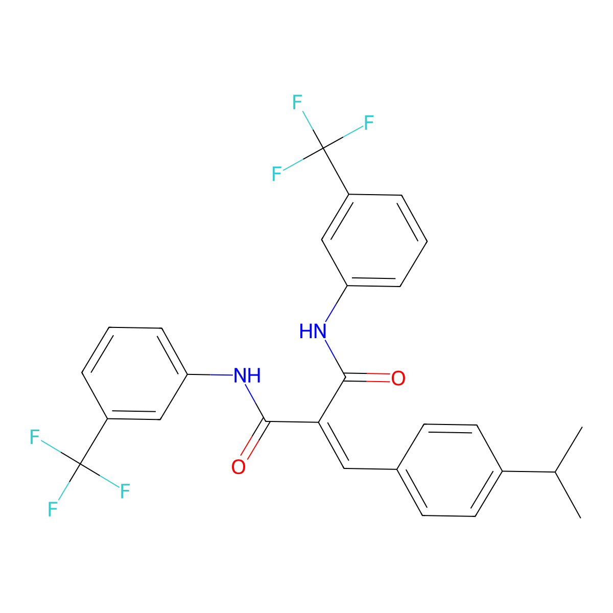 2-(4-Isopropylbenzylidene)-N(1),N(3)-bis(3-(trifluoromethyl)phenyl)malonamide molecular structure, CAS 372970-60-0