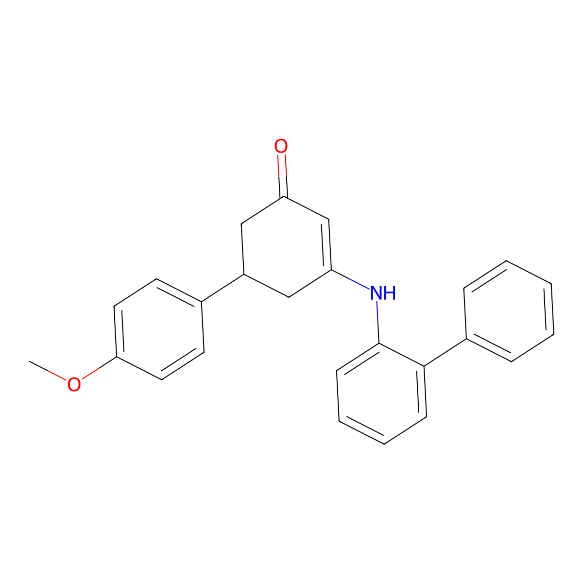 3-(Biphenyl-2-ylamino)-5-(4-methoxyphenyl)cyclohex-2-en-1-one molecular structure, CAS 372971-80-7