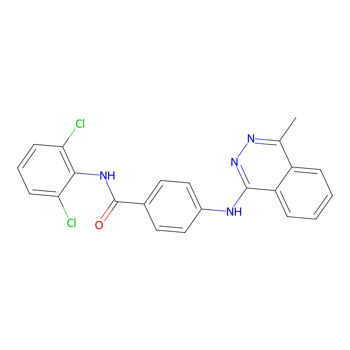 N-(2,6-dichlorophenyl)-4-[(4-methylphthalazin-1-yl)amino]benzamide molecular structure, CAS 372971-90-9