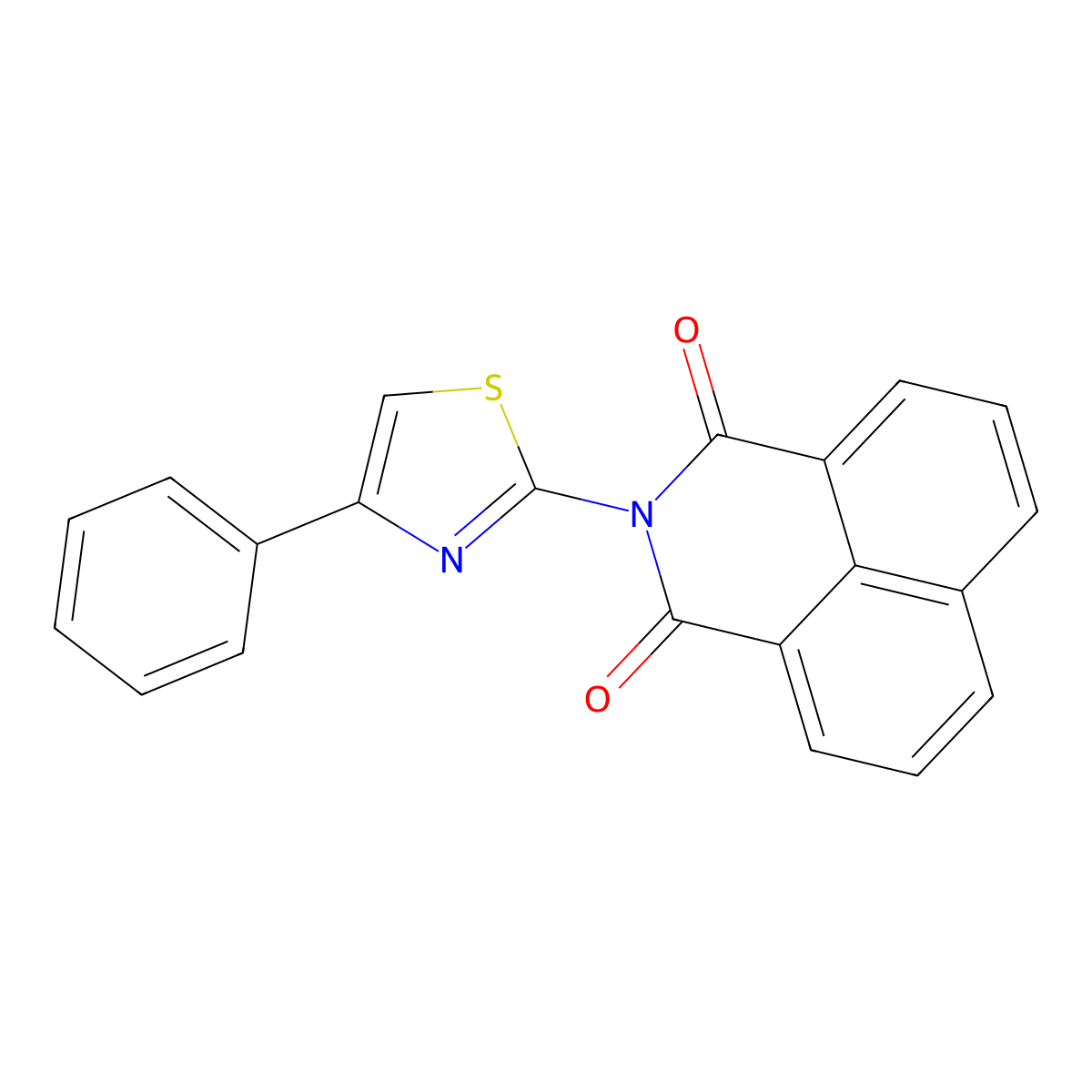 2-(4-Phenyl-1,3-thiazol-2-yl)benzo[de]isoquinoline-1,3-dione molecular structure, CAS 372973-52-9