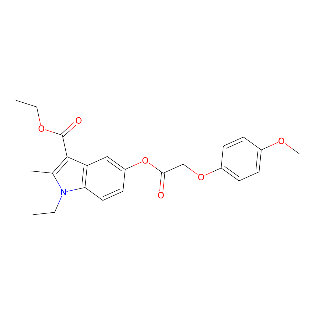 ethyl 1-ethyl-5-{[(4-methoxyphenoxy)acetyl]oxy}-2-methyl-1H-indole-3-carboxylate molecular structure, CAS 372973-67-6
