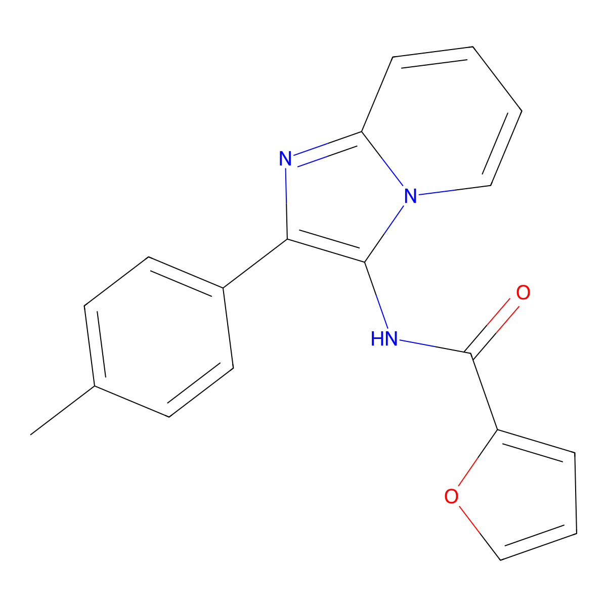 N-[2-(4-methylphenyl)imidazo[1,2-a]pyridin-3-yl]furan-2-carboxamide molecular structure, CAS 372973-91-6