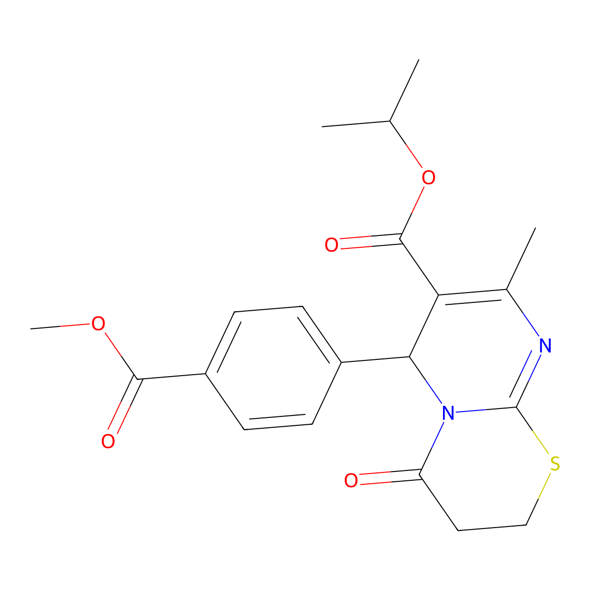 isopropyl 6-[4-(methoxycarbonyl)phenyl]-8-methyl-4-oxo-3,4-dihydro-2H,6H-pyrimido[2,1-b][1,3]thiazine-7-carboxylate molecular structure, CAS 372973-96-1