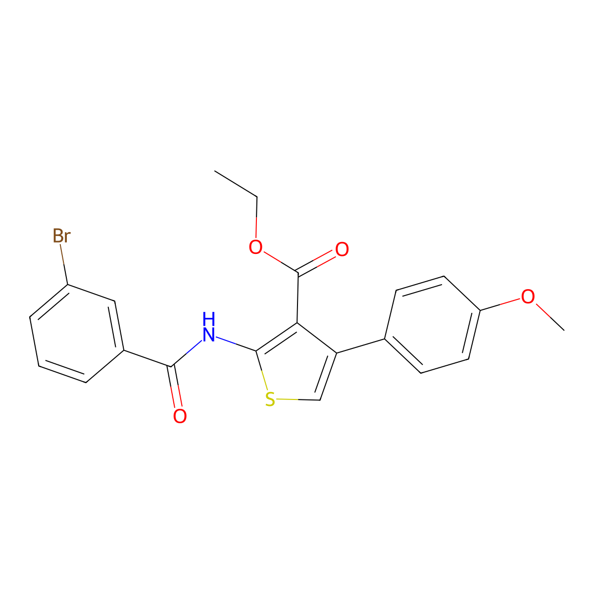 Ethyl 2-(3-bromobenzamido)-4-(4-methoxyphenyl)thiophene-3-carboxylate molecular structure, CAS 372974-57-7