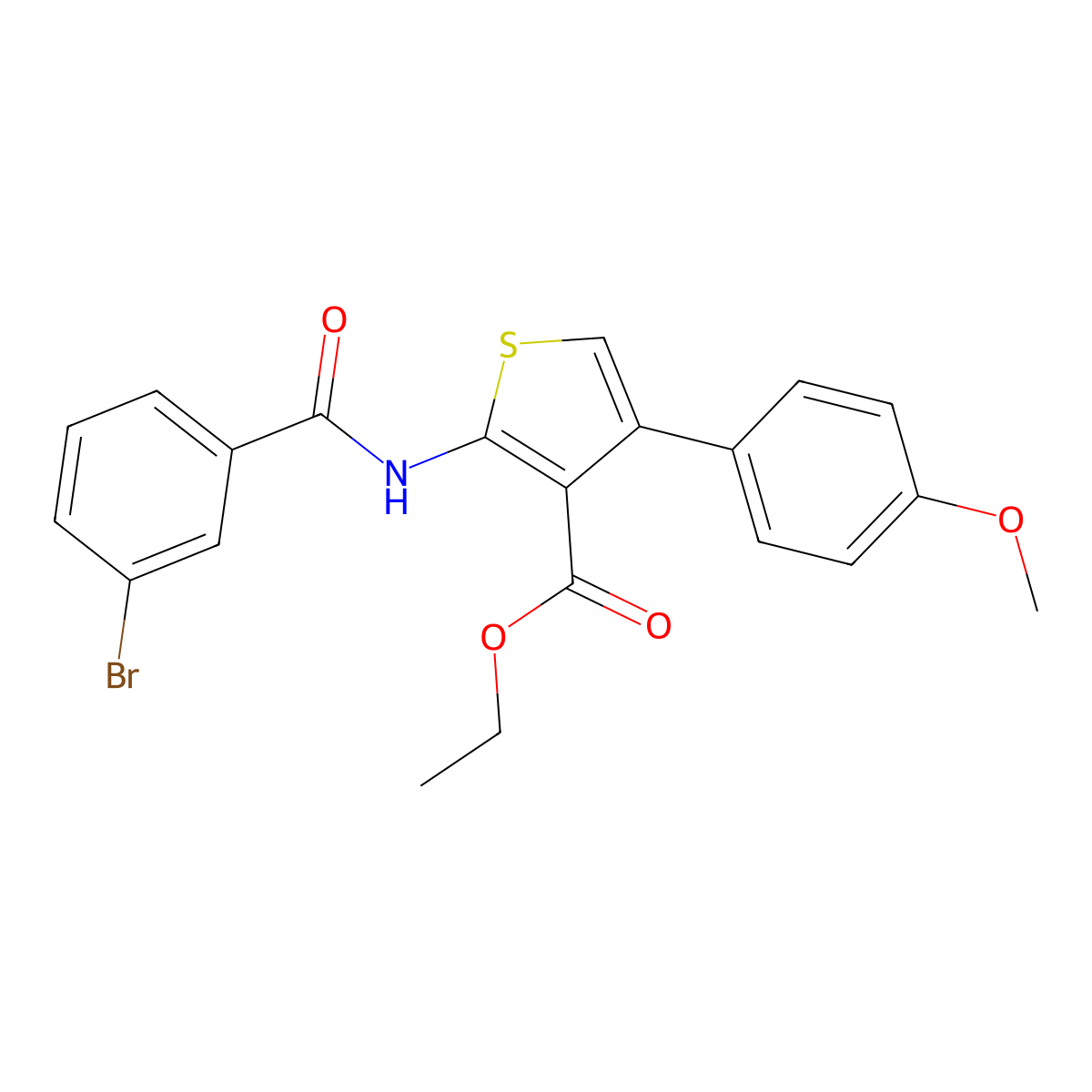 Ethyl 2-(3-bromobenzamido)-4-(4-methoxyphenyl)thiophene-3-carboxylate molecular structure, CAS 372974-57-7