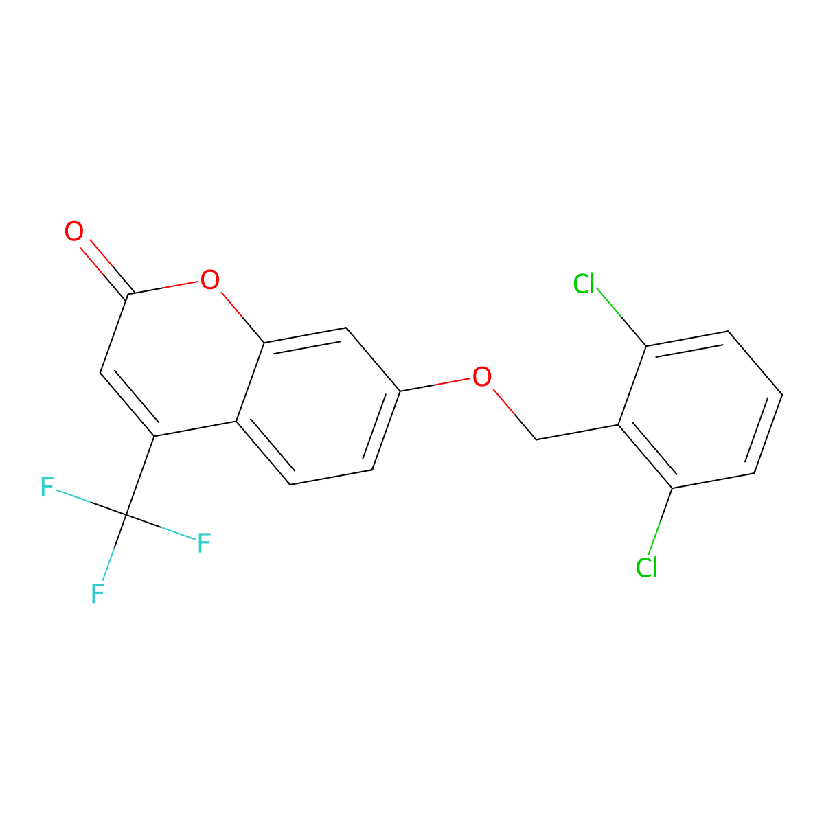 7-[(2,6-dichlorobenzyl)oxy]-4-(trifluoromethyl)-2H-chromen-2-one molecular structure, CAS 372975-03-6