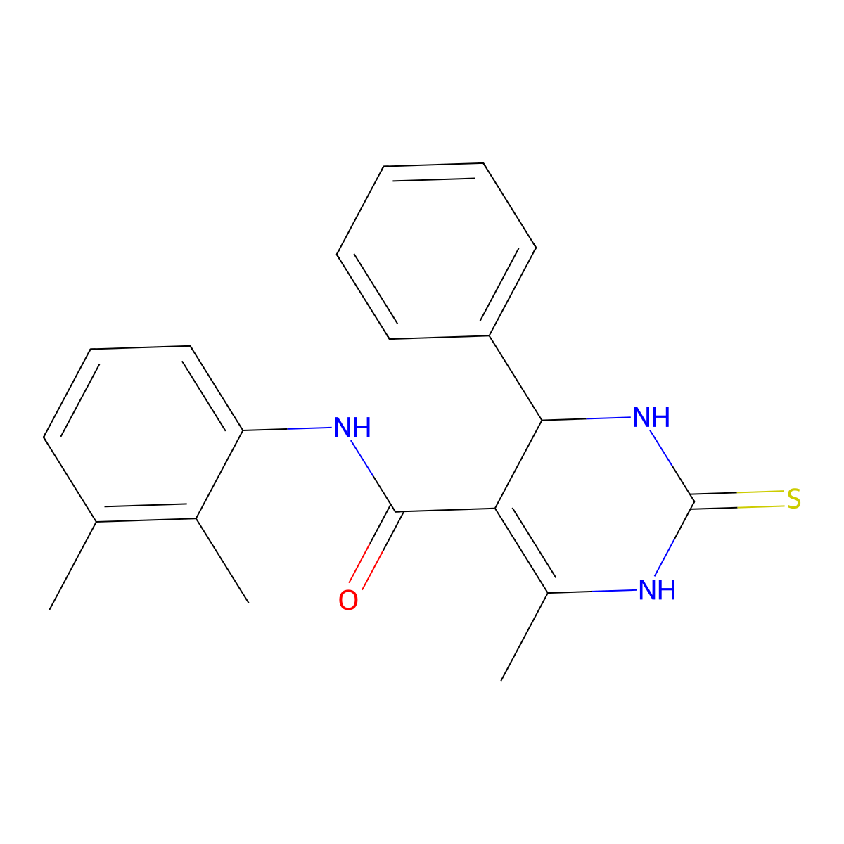 N-(2,3-dimethylphenyl)-6-methyl-4-phenyl-2-thioxo-1,2,3,4-tetrahydropyrimidine-5-carboxamide molecular structure, CAS 372975-08-1