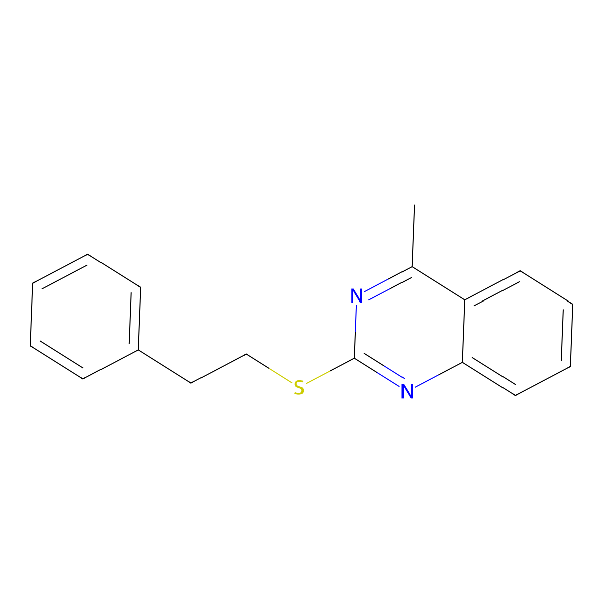 4-Methyl-2-[(2-phenylethyl)sulfanyl]quinazoline molecular structure, CAS 372975-24-1
