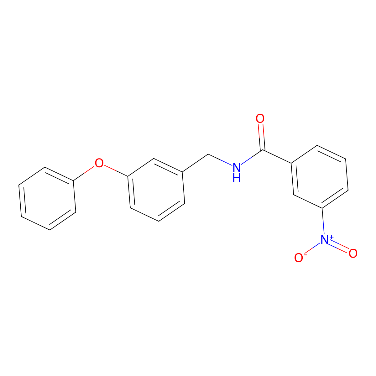 3-nitro-N-[(3-phenoxyphenyl)methyl]benzamide molecular structure, CAS 372975-25-2