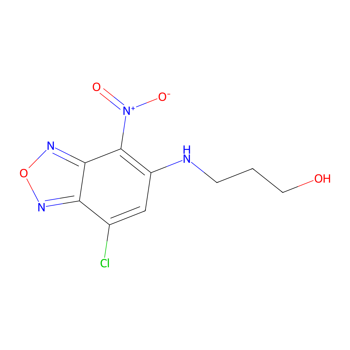 3-[(7-Chloro-4-nitro-2,1,3-benzoxadiazol-5-yl)amino]propan-1-ol molecular structure, CAS 372975-34-3