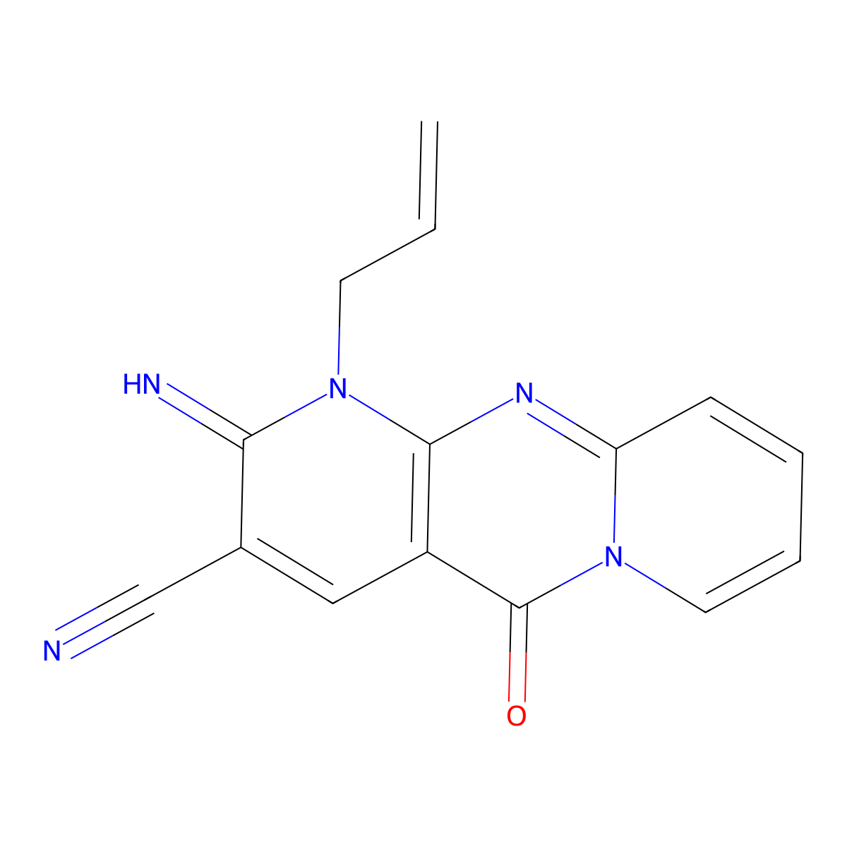 1-Allyl-2-imino-10-oxo-1,10-dihydro-2H-1,9,10a-triaza-anthracene-3-carbonitrile molecular structure, CAS 372976-08-4