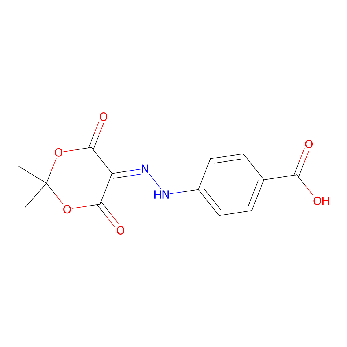 4-[2-(2,2-dimethyl-4,6-dioxo-1,3-dioxan-5-ylidene)hydrazinyl]benzoic Acid molecular structure, CAS 372976-96-0
