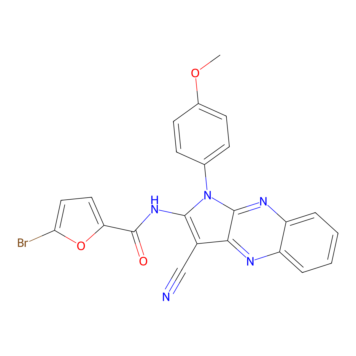 5-bromo-N-[3-cyano-1-(4-methoxyphenyl)pyrrolo[3,2-b]quinoxalin-2-yl]furan-2-carboxamide molecular structure, CAS 372977-50-9