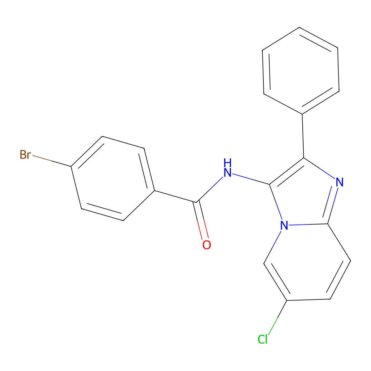 4-bromo-N-(6-chloro-2-phenylimidazo[1,2-a]pyridin-3-yl)benzamide molecular structure, CAS 372977-59-8