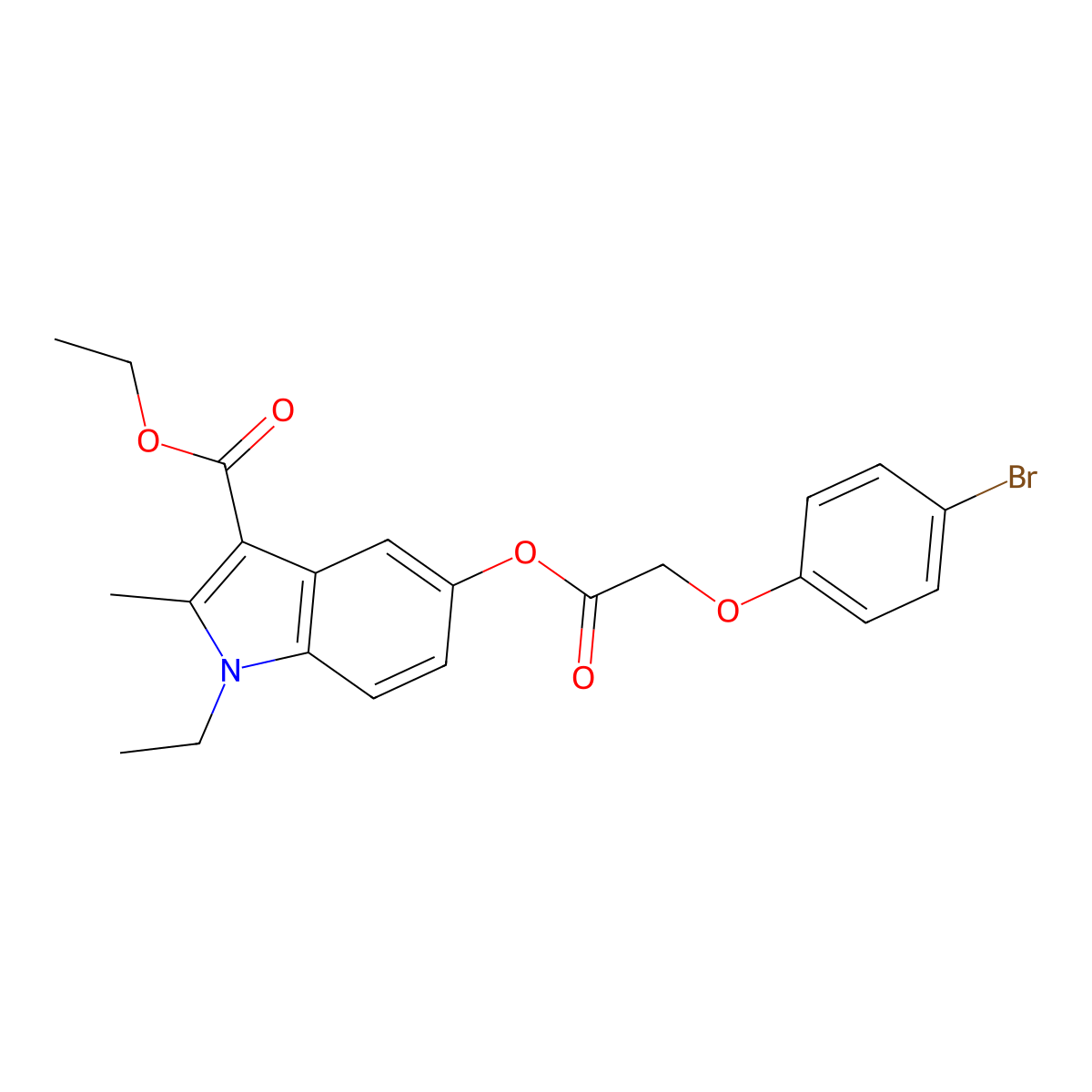 Ethyl 5-[2-(4-bromophenoxy)acetyl]oxy-1-ethyl-2-methylindole-3-carboxylate molecular structure, CAS 372977-81-6