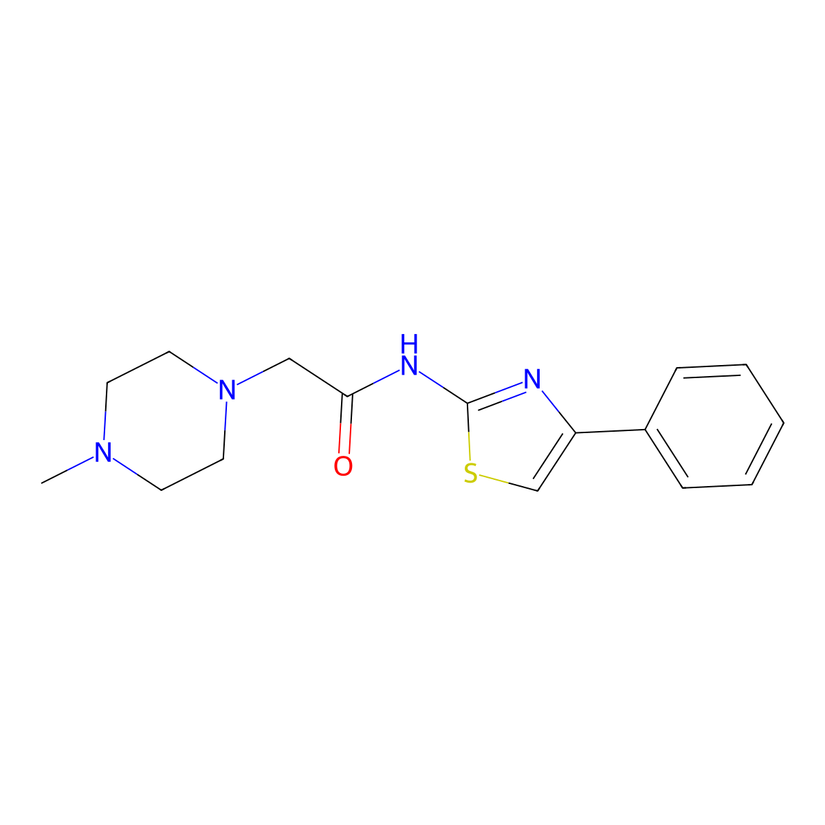 2-(4-methylpiperazin-1-yl)-N-(4-phenyl-1,3-thiazol-2-yl)acetamide molecular structure, CAS 372977-86-1